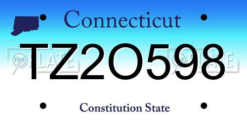 TZ2O598 Connecticut License Plate
