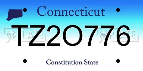 TZ2O776 Connecticut License Plate