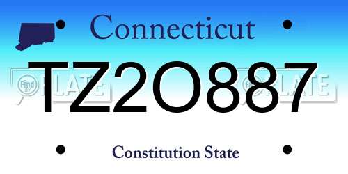 TZ2O887 Connecticut License Plate