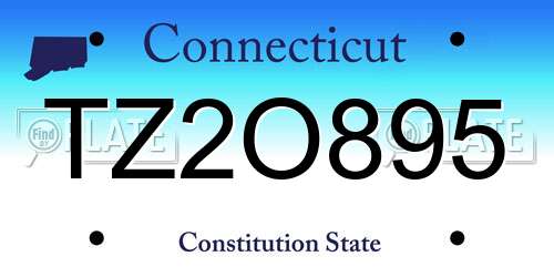 TZ2O895 Connecticut License Plate
