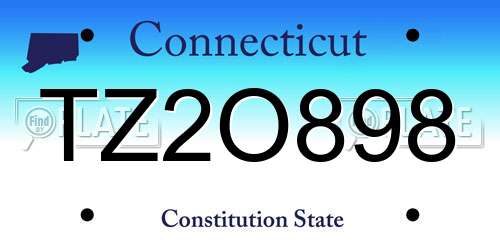 TZ2O898 Connecticut License Plate