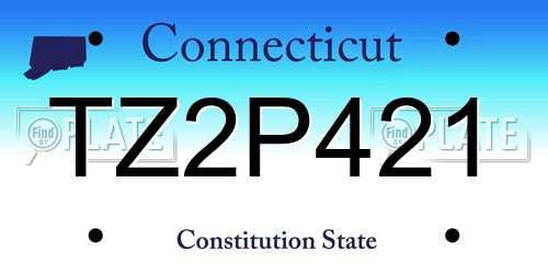 TZ2P421 Connecticut License Plate