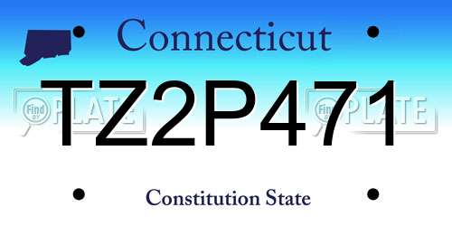 TZ2P471 Connecticut License Plate