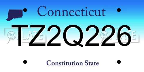 TZ2Q226 Connecticut License Plate
