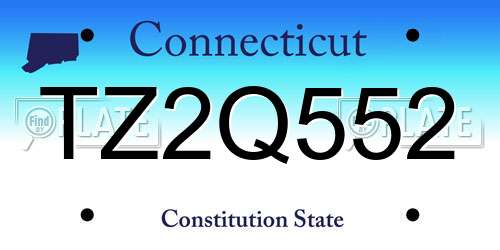 TZ2Q552 Connecticut License Plate