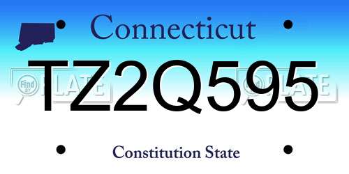 TZ2Q595 Connecticut License Plate