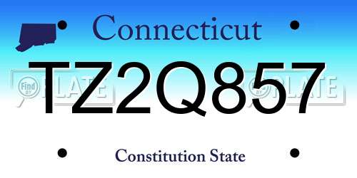 TZ2Q857 Connecticut License Plate