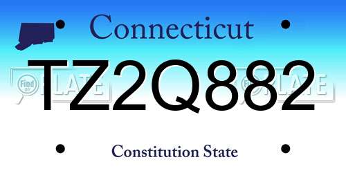 TZ2Q882 Connecticut License Plate