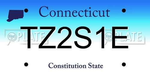 TZ2S1E Connecticut License Plate