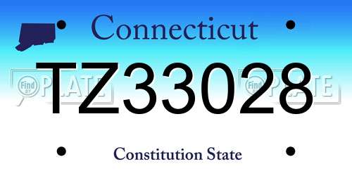 TZ33028 Connecticut License Plate