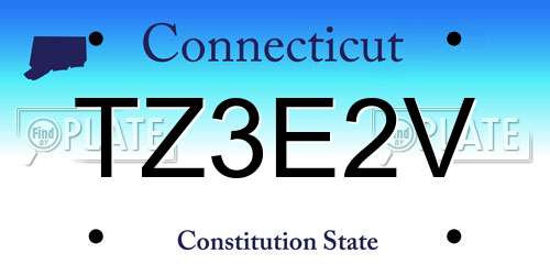 TZ3E2V Connecticut License Plate