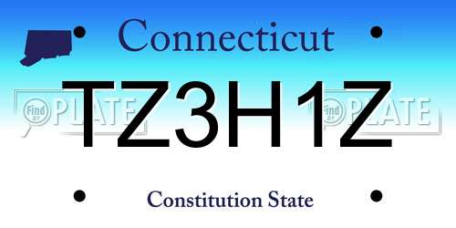 TZ3H1Z Connecticut License Plate