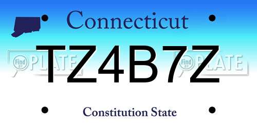 TZ4B7Z Connecticut License Plate