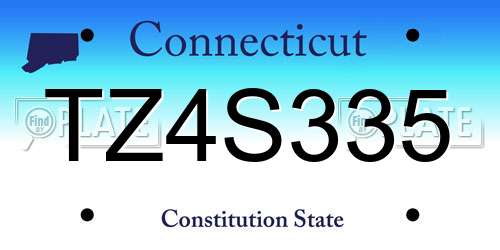 TZ4S335 Connecticut License Plate