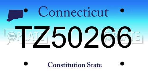 TZ50266 Connecticut License Plate