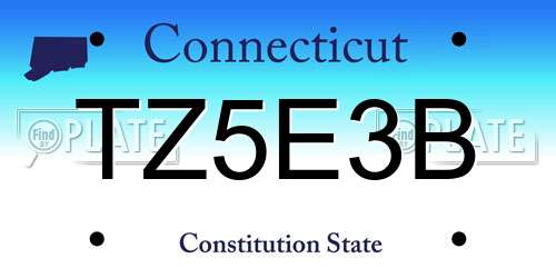 TZ5E3B Connecticut License Plate