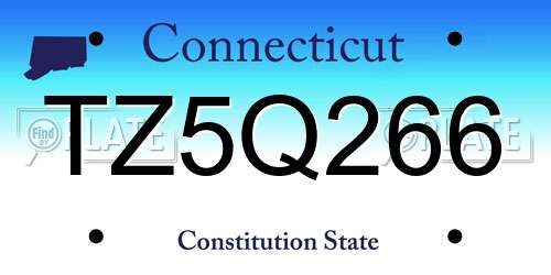 TZ5Q266 Connecticut License Plate