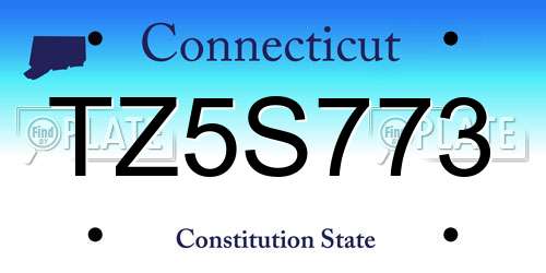 TZ5S773 Connecticut License Plate