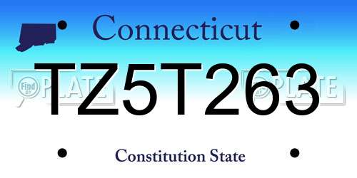 TZ5T263 Connecticut License Plate