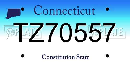 TZ70557 Connecticut License Plate
