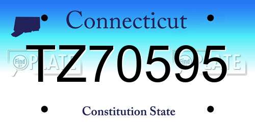 TZ70595 Connecticut License Plate