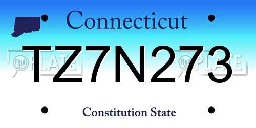 TZ7N273 Connecticut License Plate