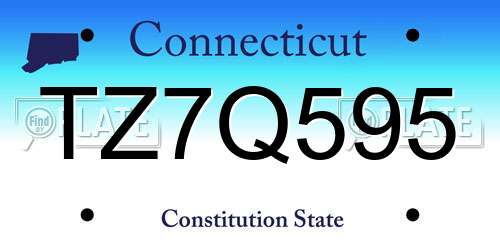 TZ7Q595 Connecticut License Plate