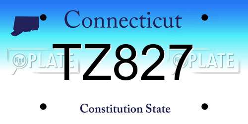 TZ827 Connecticut License Plate