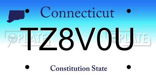 TZ8V0U Connecticut License Plate