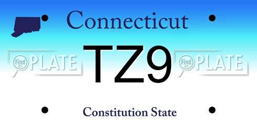 TZ9 Connecticut License Plate