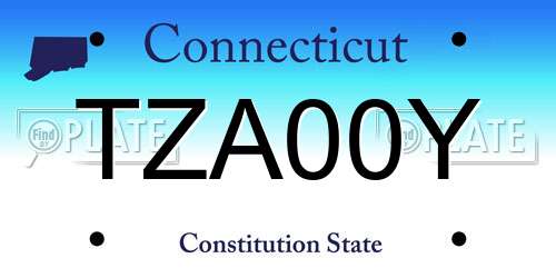 TZA00Y Connecticut License Plate