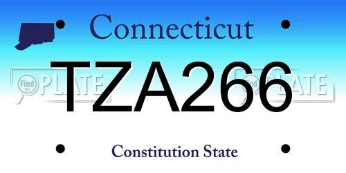 TZA266 Connecticut License Plate