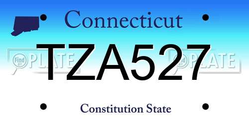 TZA527 Connecticut License Plate