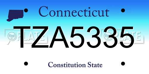TZA5335 Connecticut License Plate
