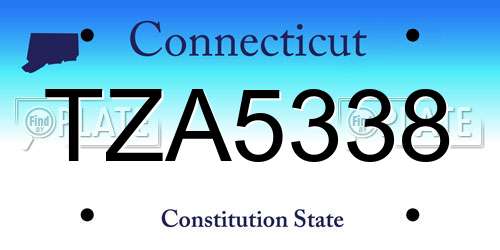 TZA5338 Connecticut License Plate