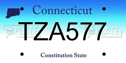 TZA577 Connecticut License Plate