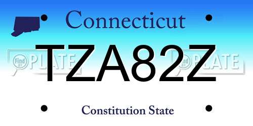 TZA82Z Connecticut License Plate