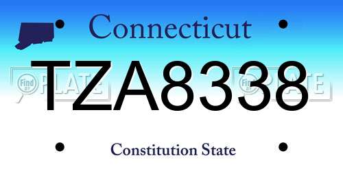 TZA8338 Connecticut License Plate