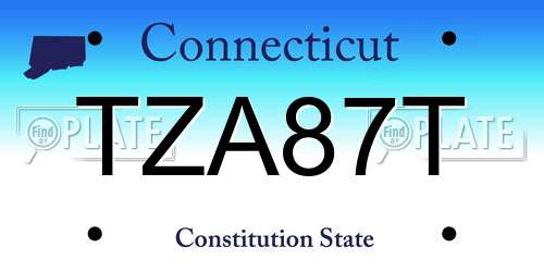 TZA87T Connecticut License Plate