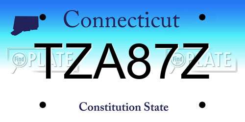 TZA87Z Connecticut License Plate