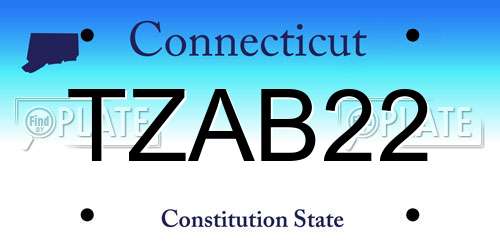 TZAB22 Connecticut License Plate