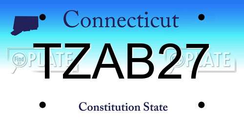 TZAB27 Connecticut License Plate