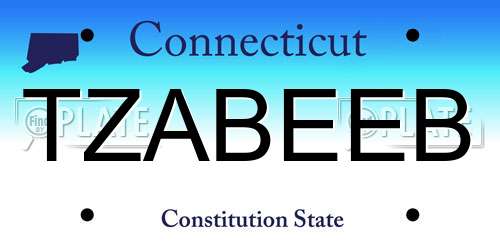TZABEEB Connecticut License Plate