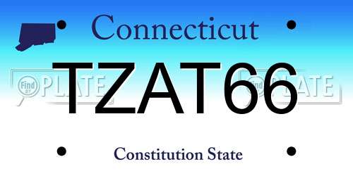 TZAT66 Connecticut License Plate
