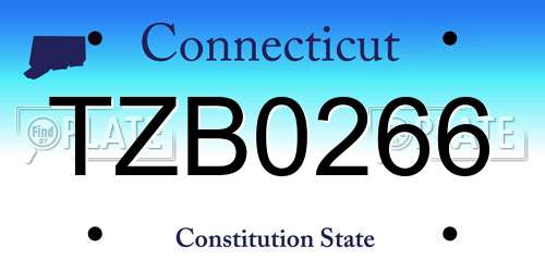 TZB0266 Connecticut License Plate