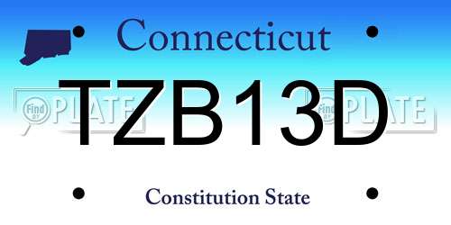 TZB13D Connecticut License Plate