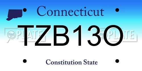 TZB13O Connecticut License Plate