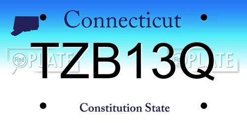 TZB13Q Connecticut License Plate