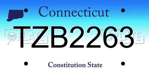 TZB2263 Connecticut License Plate
