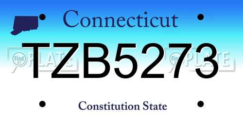 TZB5273 Connecticut License Plate